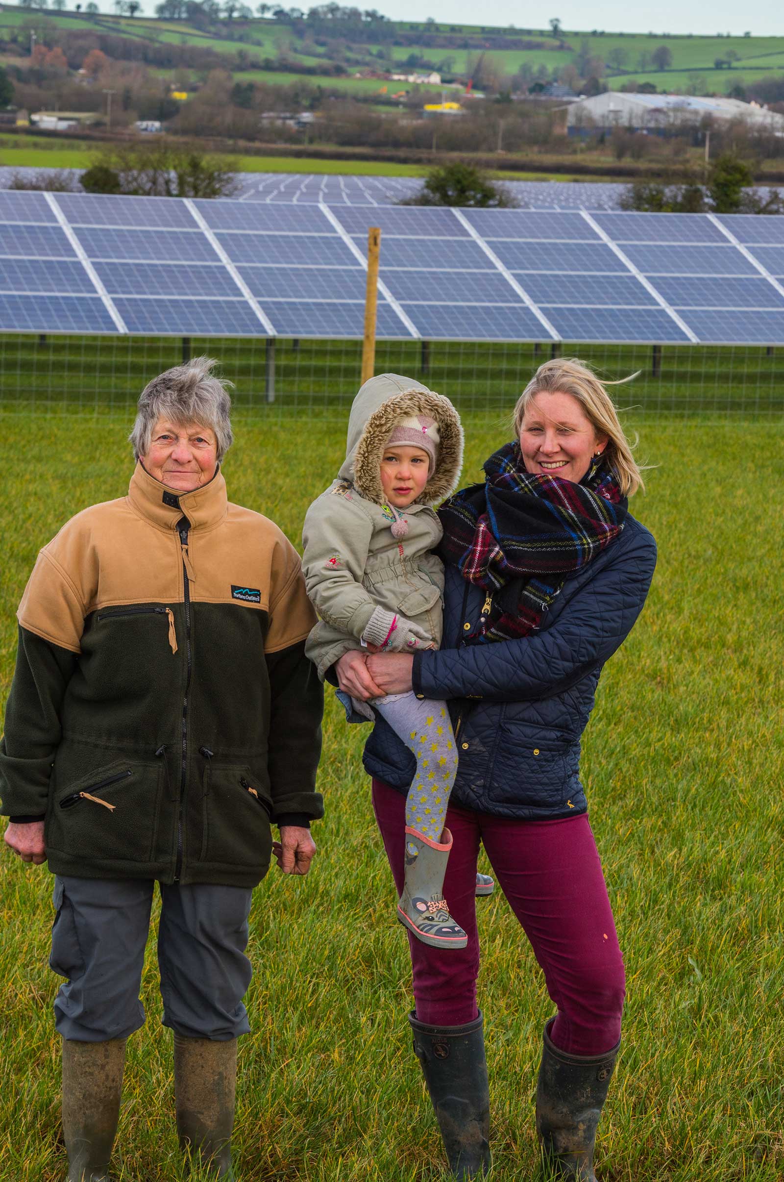 Family at Green Nation Solar Farm